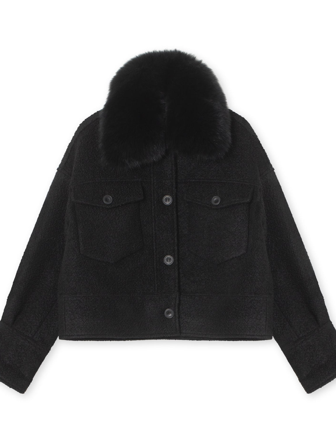 CHARLIE JACKET WOOL BOUCLE - BLACK