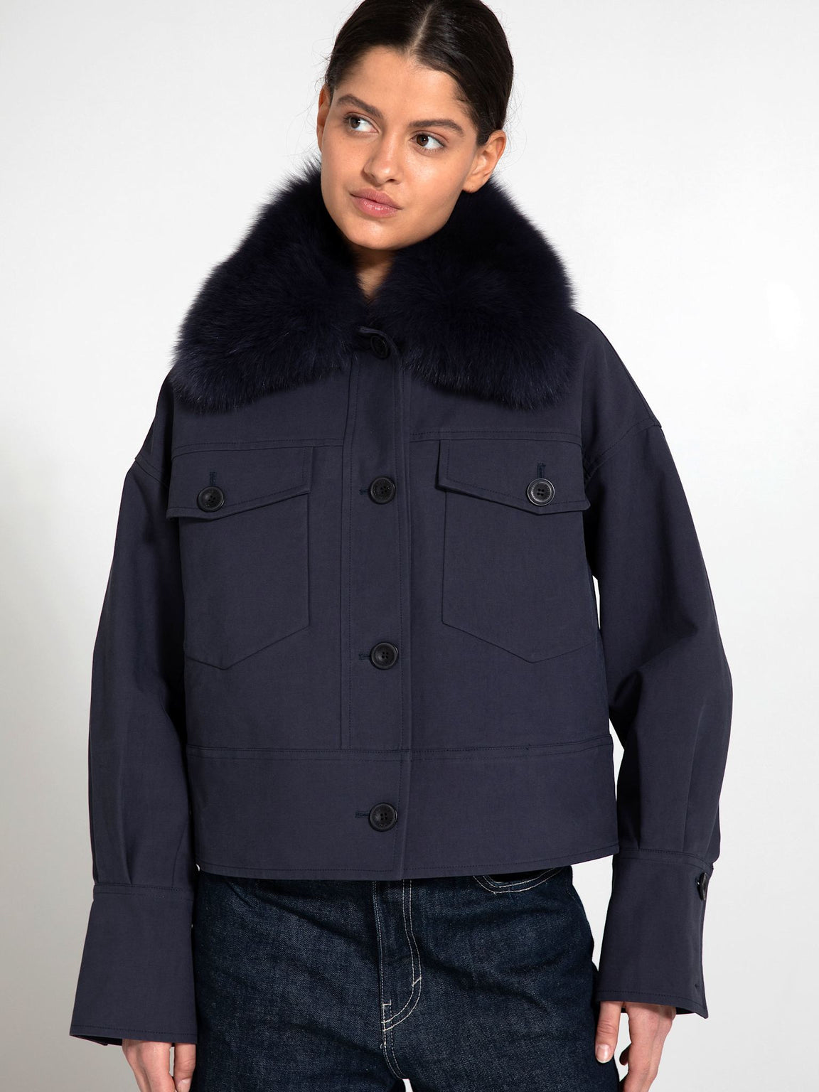 CHARLIE CANVAS JACKET - NAVY