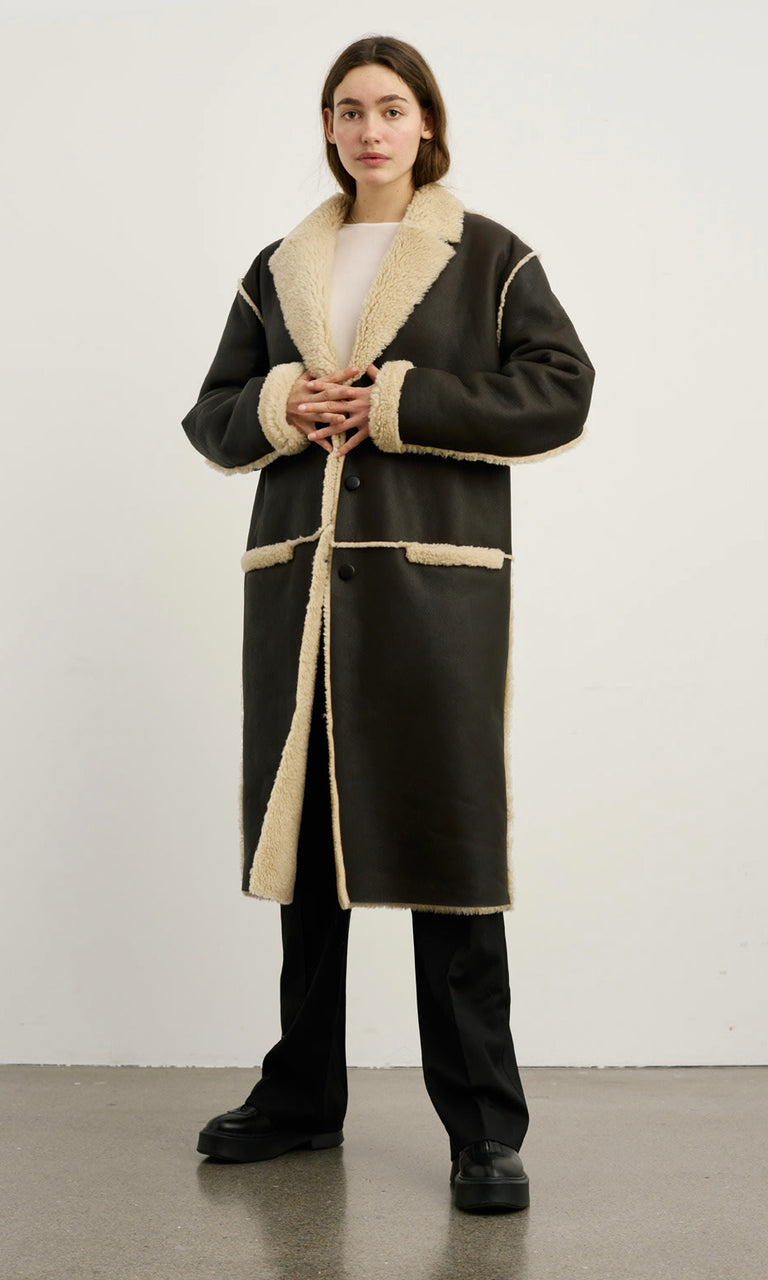 CLAIRE COAT - DARK BROWN
