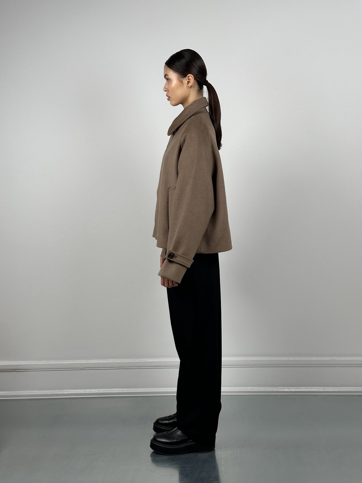 GIA WOOL JACKET - BROWN