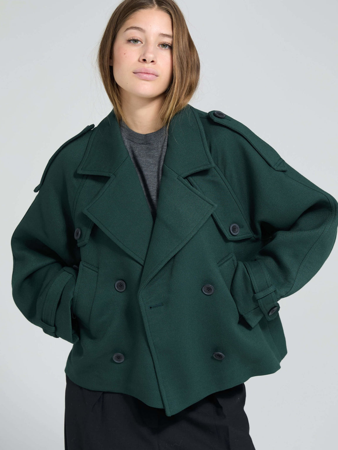 HANNI TWIL JACKET - GREEN