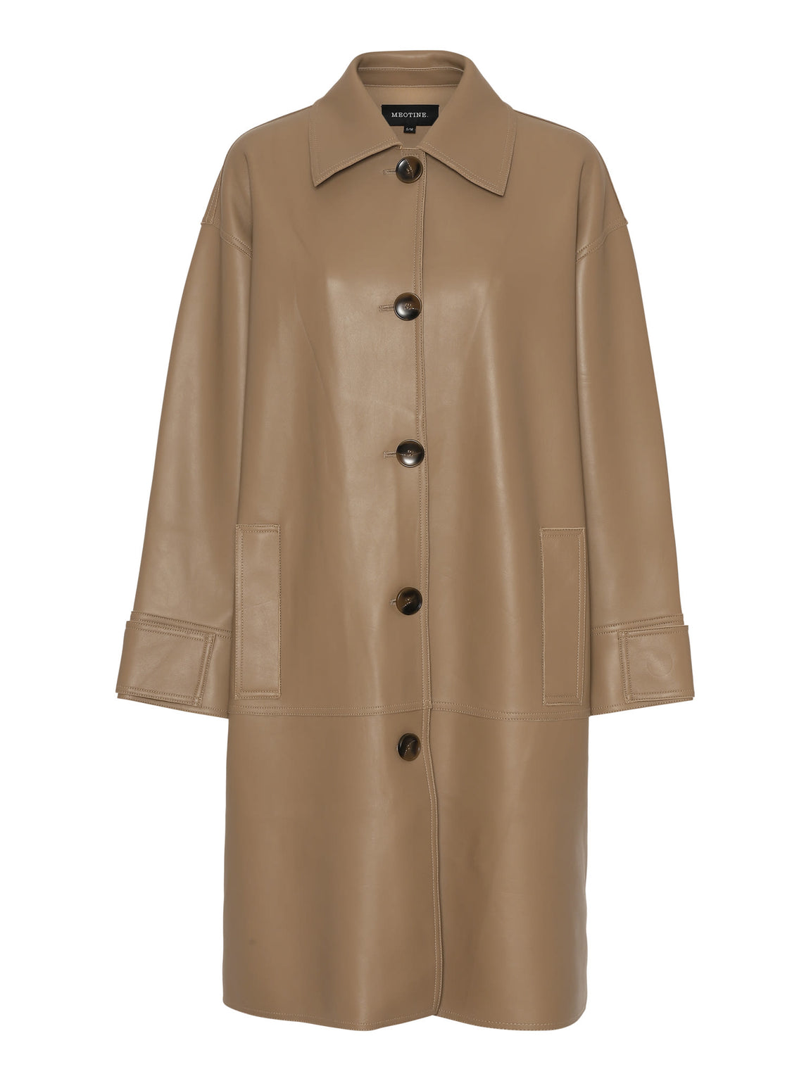 ALEX - LEATHER COAT - BEIGE