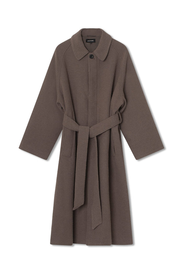 JOEL BOUCLE COAT - GREY/BROWN