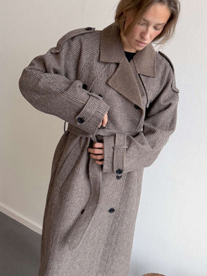 JOHN COAT CHECKED - BEIGE