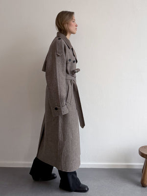 JOHN COAT CHECKED - BEIGE