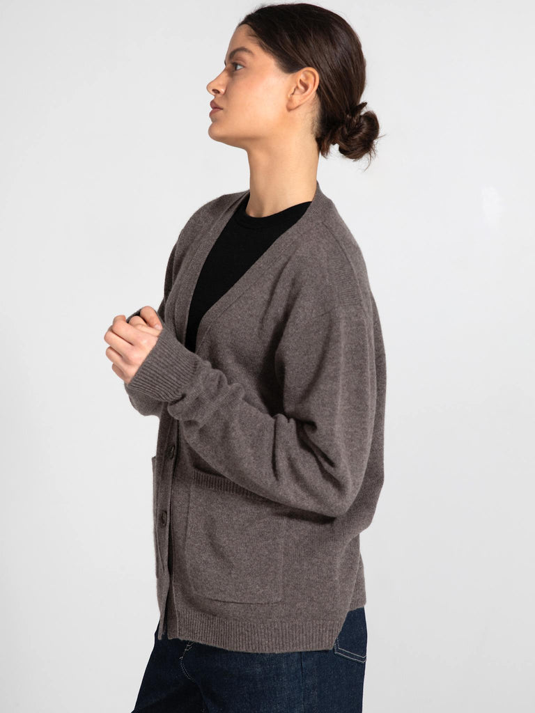 LOLA CARDIGAN KNIT - BROWN