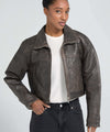 LYLE LEATHER JACKET - BROWN