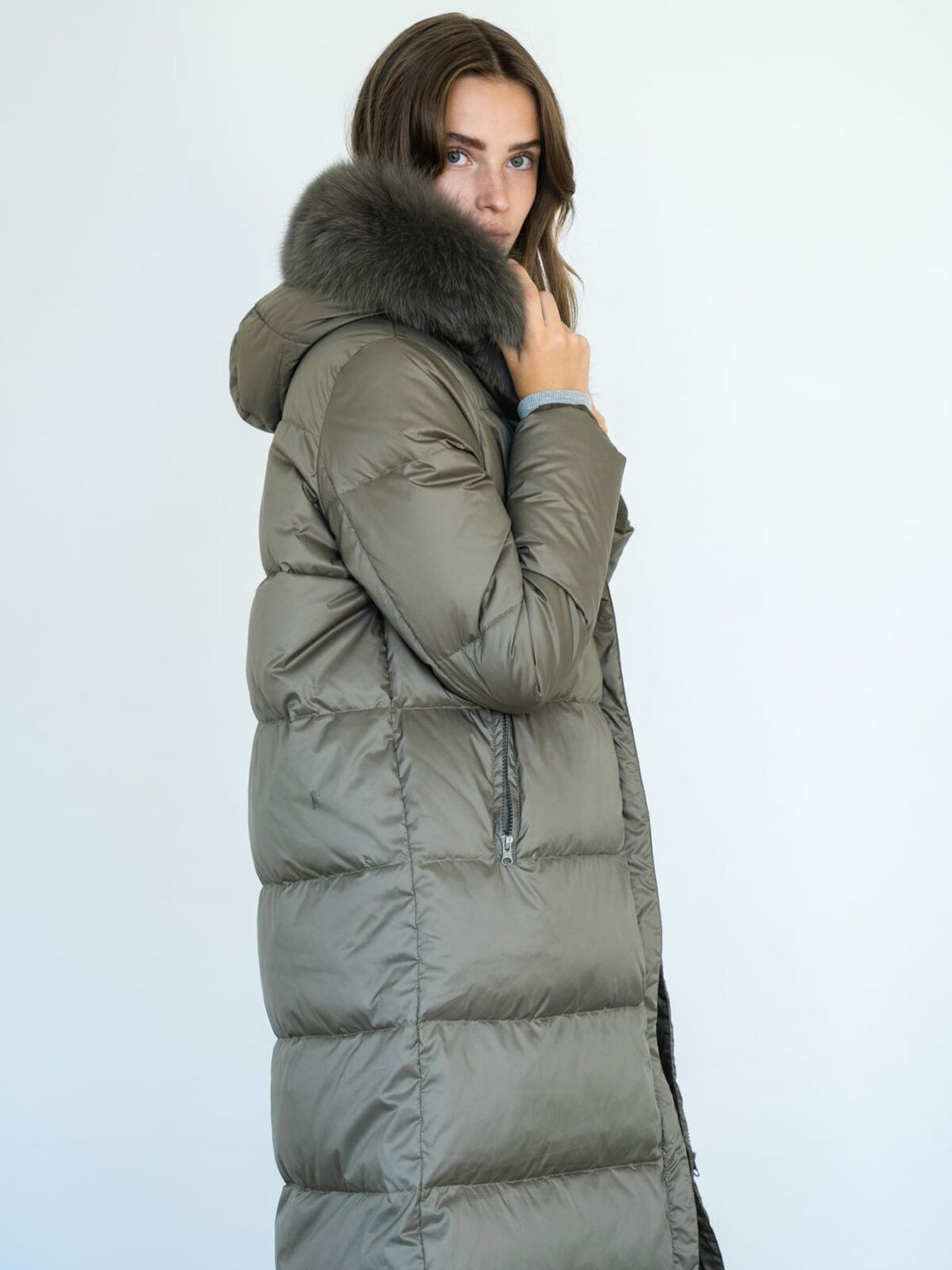 ALVA DOWN COAT - OLIVE GREEN