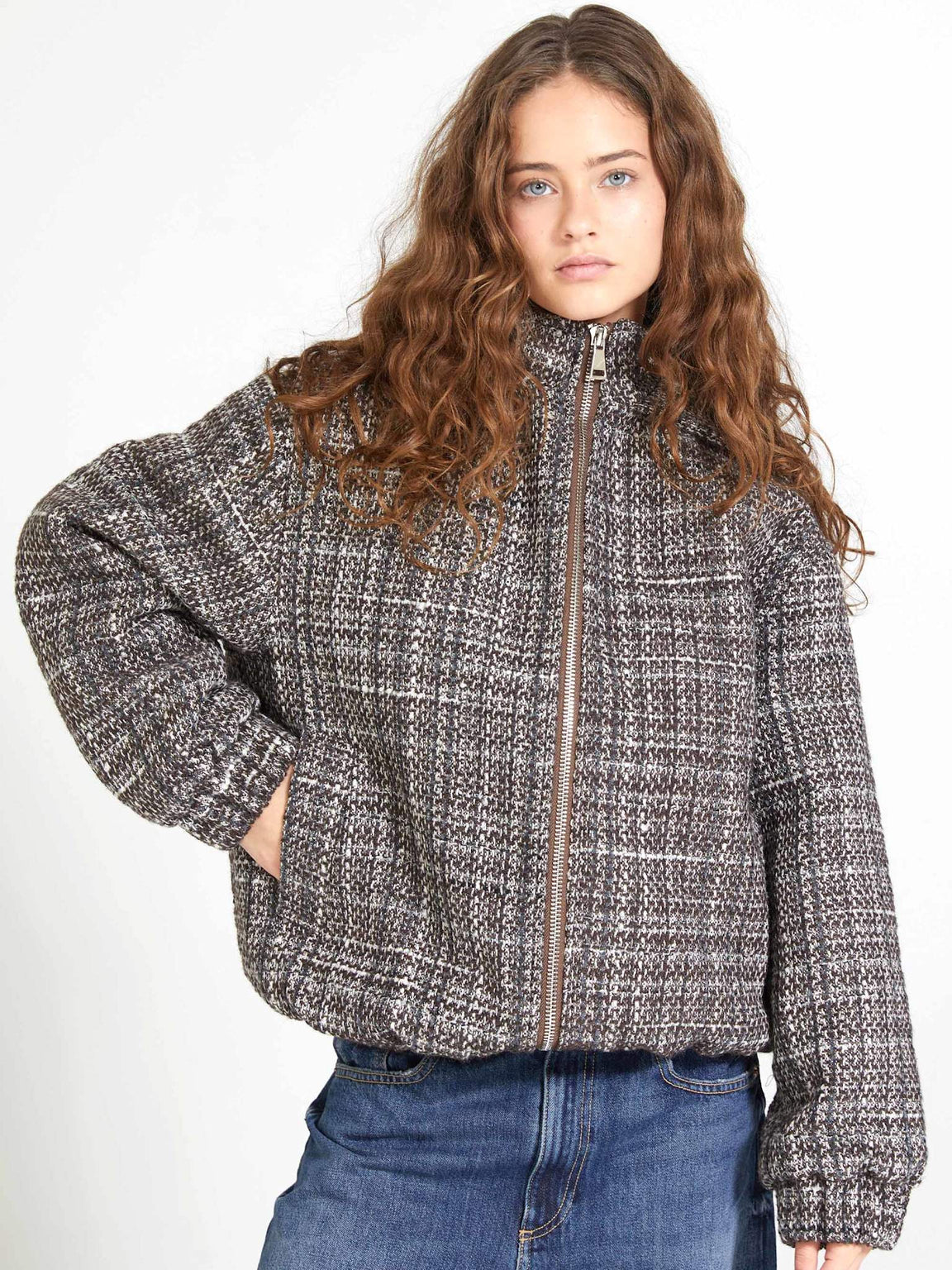 MILA BOMBER JACKET - CHECKED