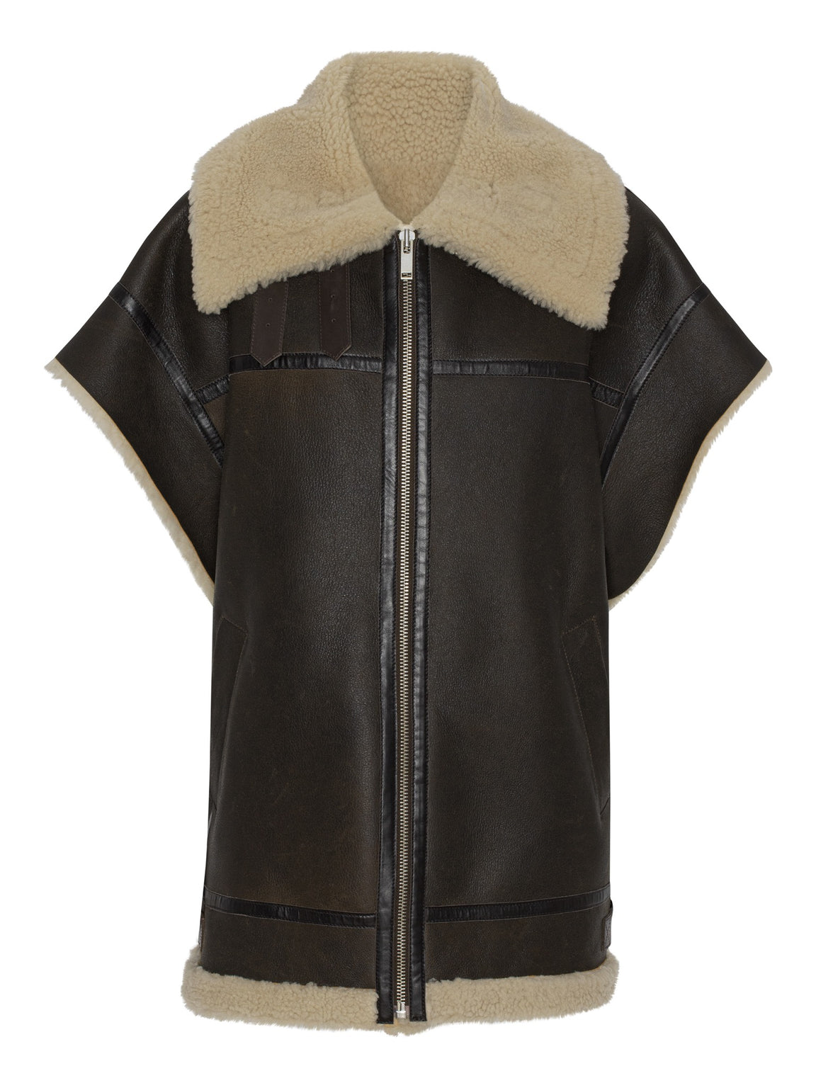 HAILEY SHEARLING VEST- DARK BROWN