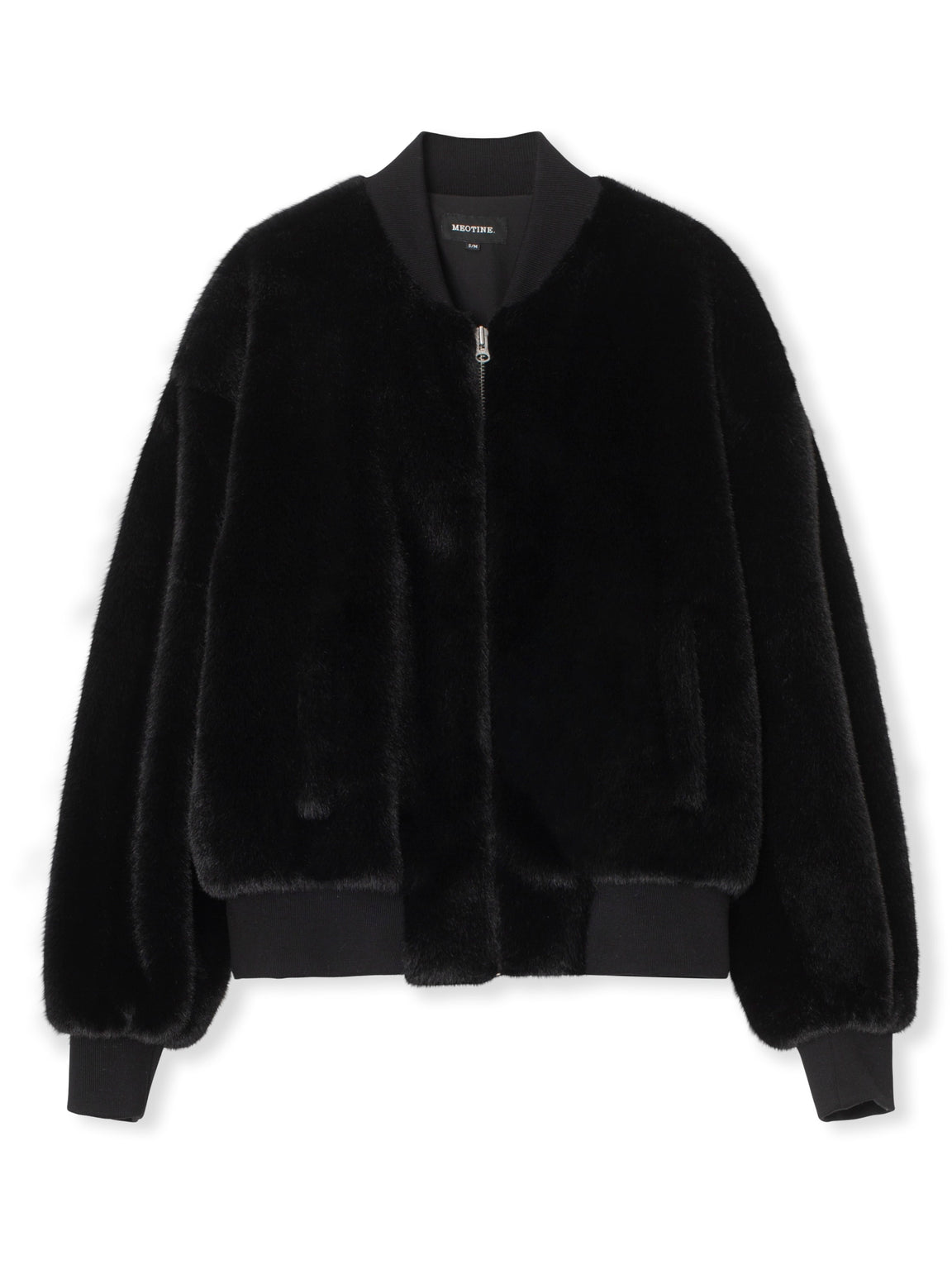 BIANCA BOMBER - FAUX FUR - BLACK