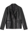 NOEL LEATHER JACKET - BLACK