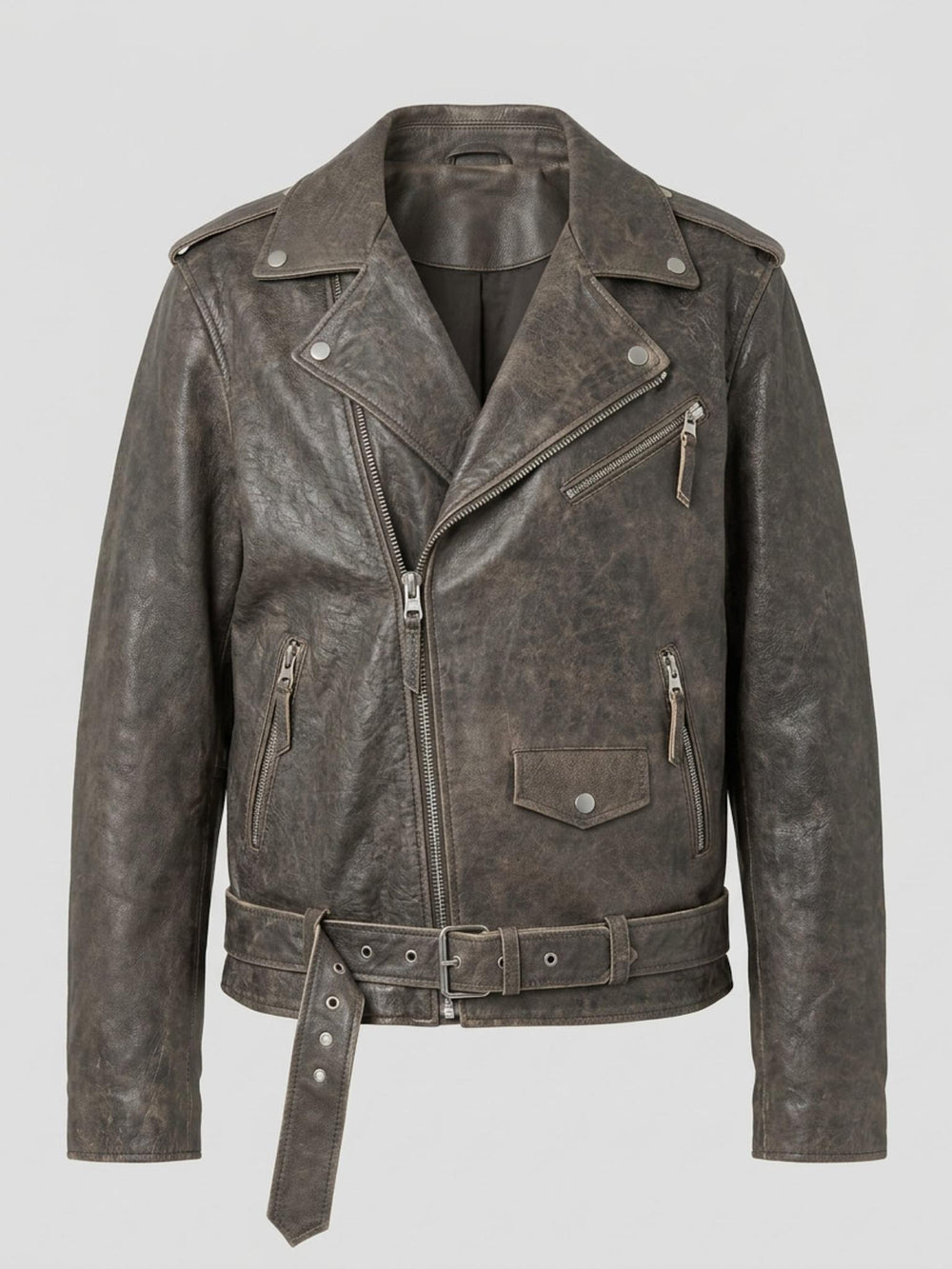 DODGE BIKER JACKET - BROWN