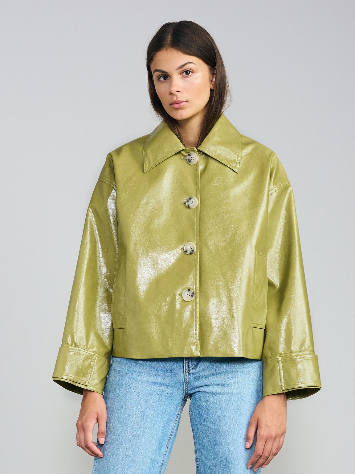 AMY VEGAN JACKET - LIGHT GREEN