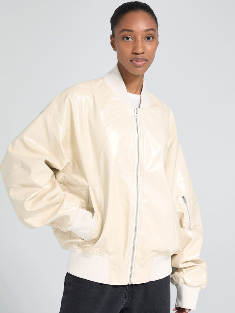 BIANCA VEGAN BOMBER - CRÈME