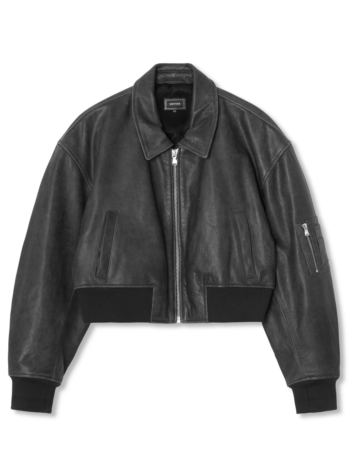 BONNIE CROPPED BOMBER - BLACK