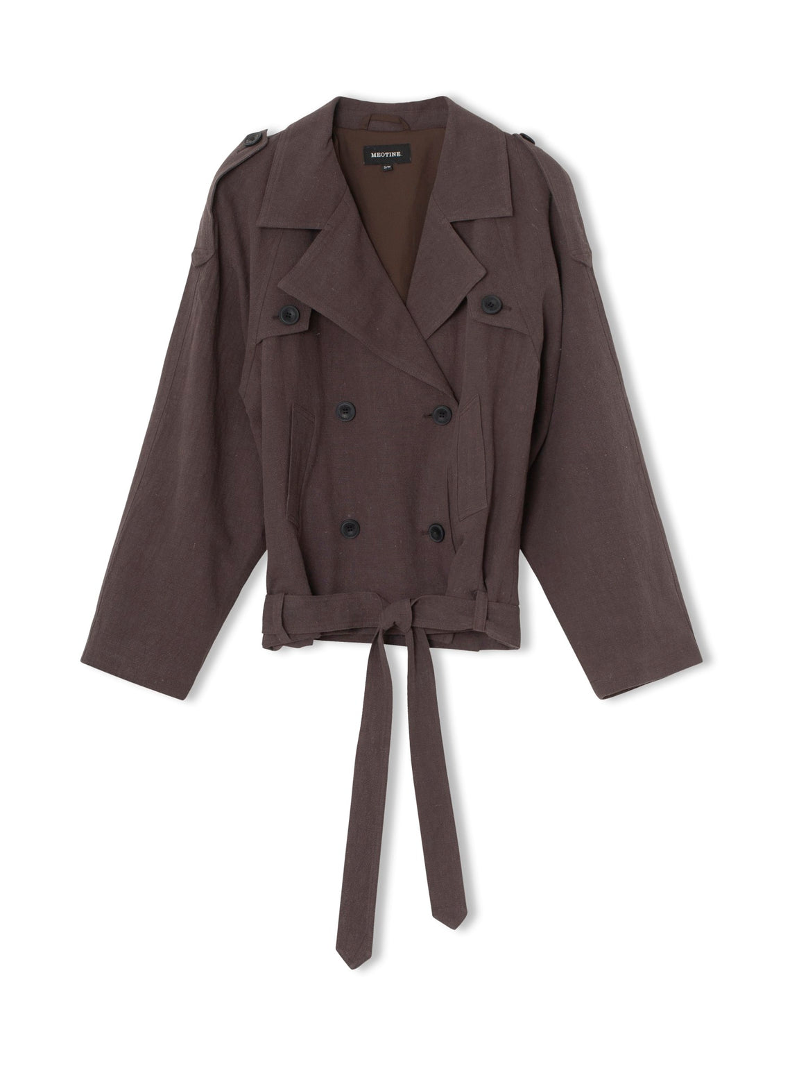 KIRA LINEN JACKET - GREY/BROWN