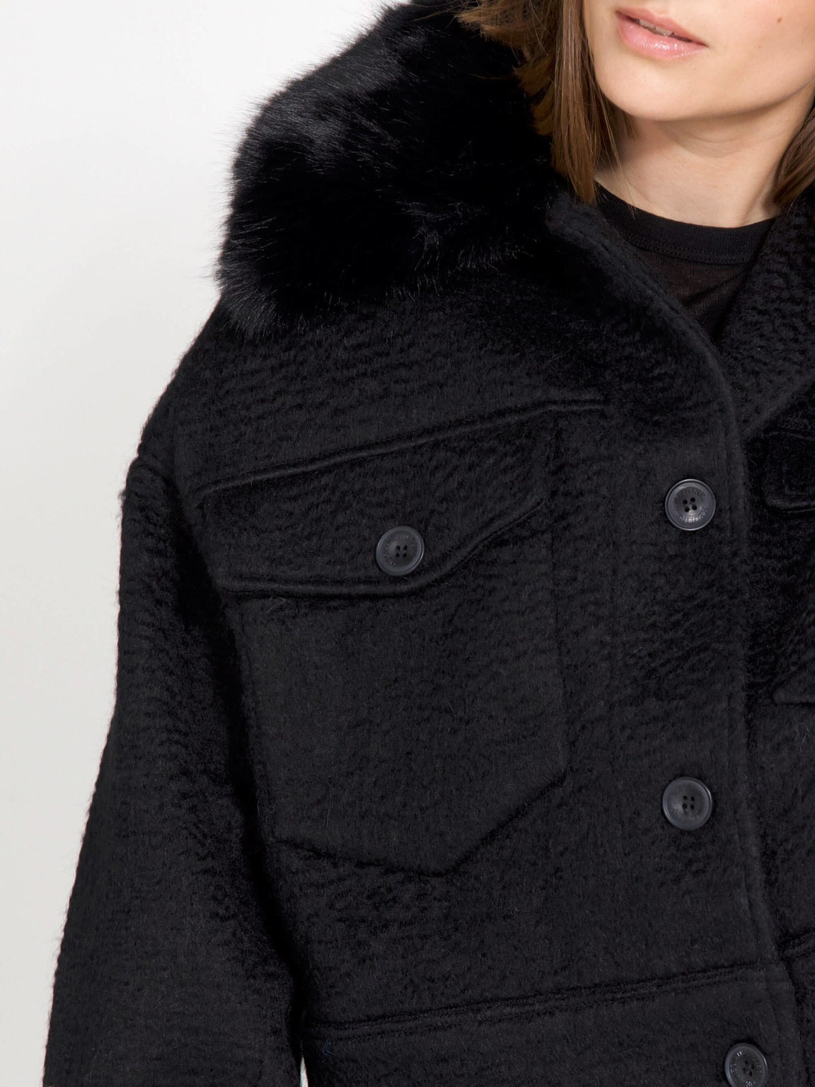 CHARLIE JACKET WOOL BOUCLE - BLACK