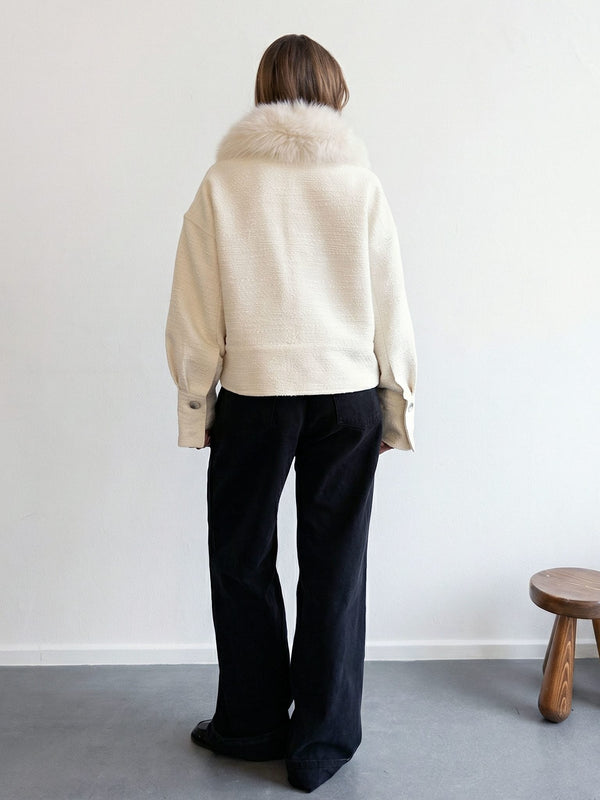 CHARLIE TWEED JACKET - CREME