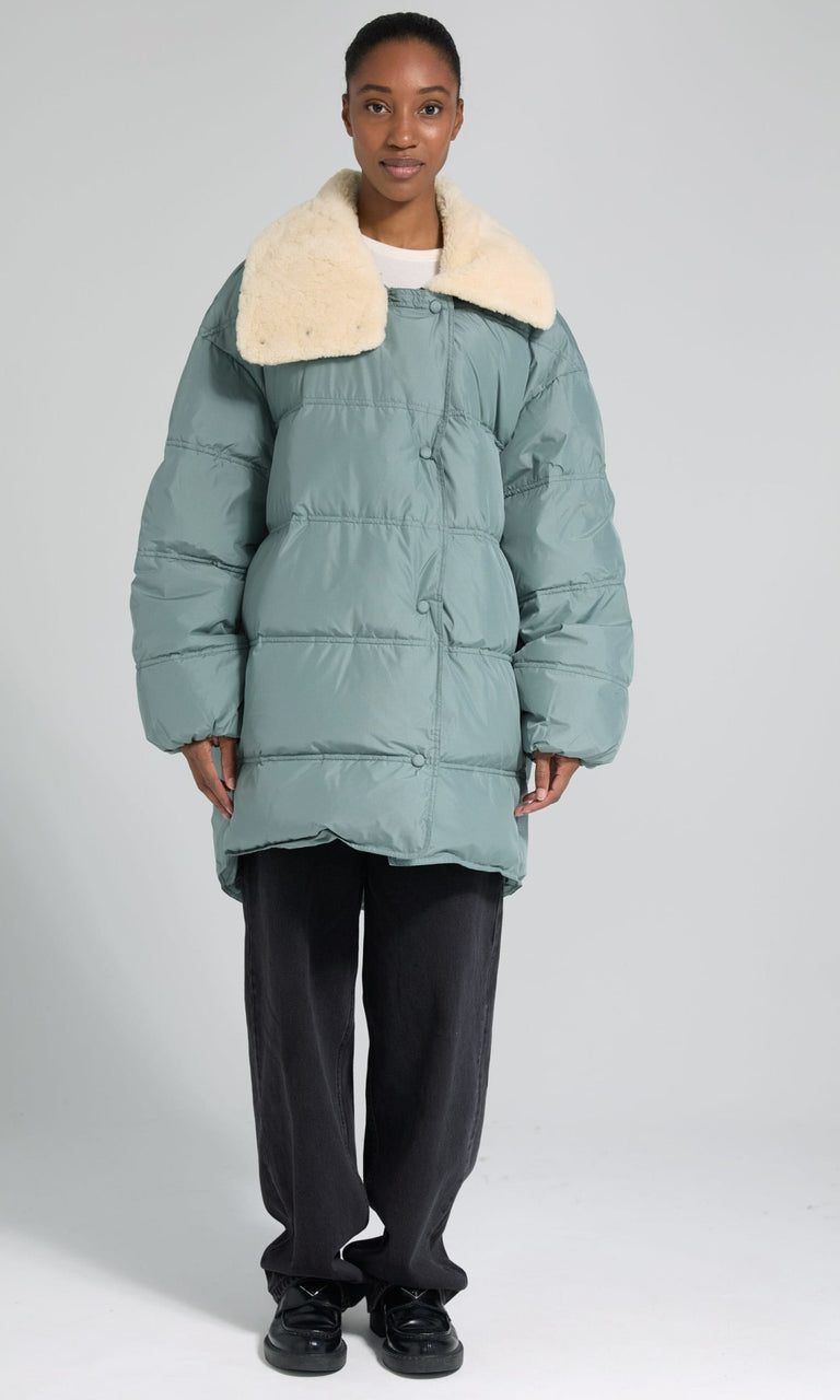 DANNY DOWN COAT - GREY/GREEN