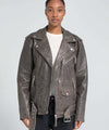 DODGE BIKER JACKET - BROWN