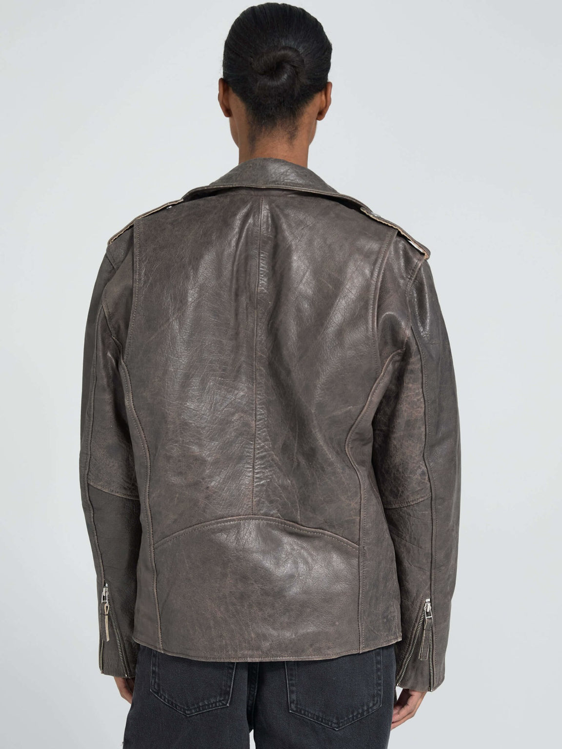 DODGE BIKER JACKET - BROWN