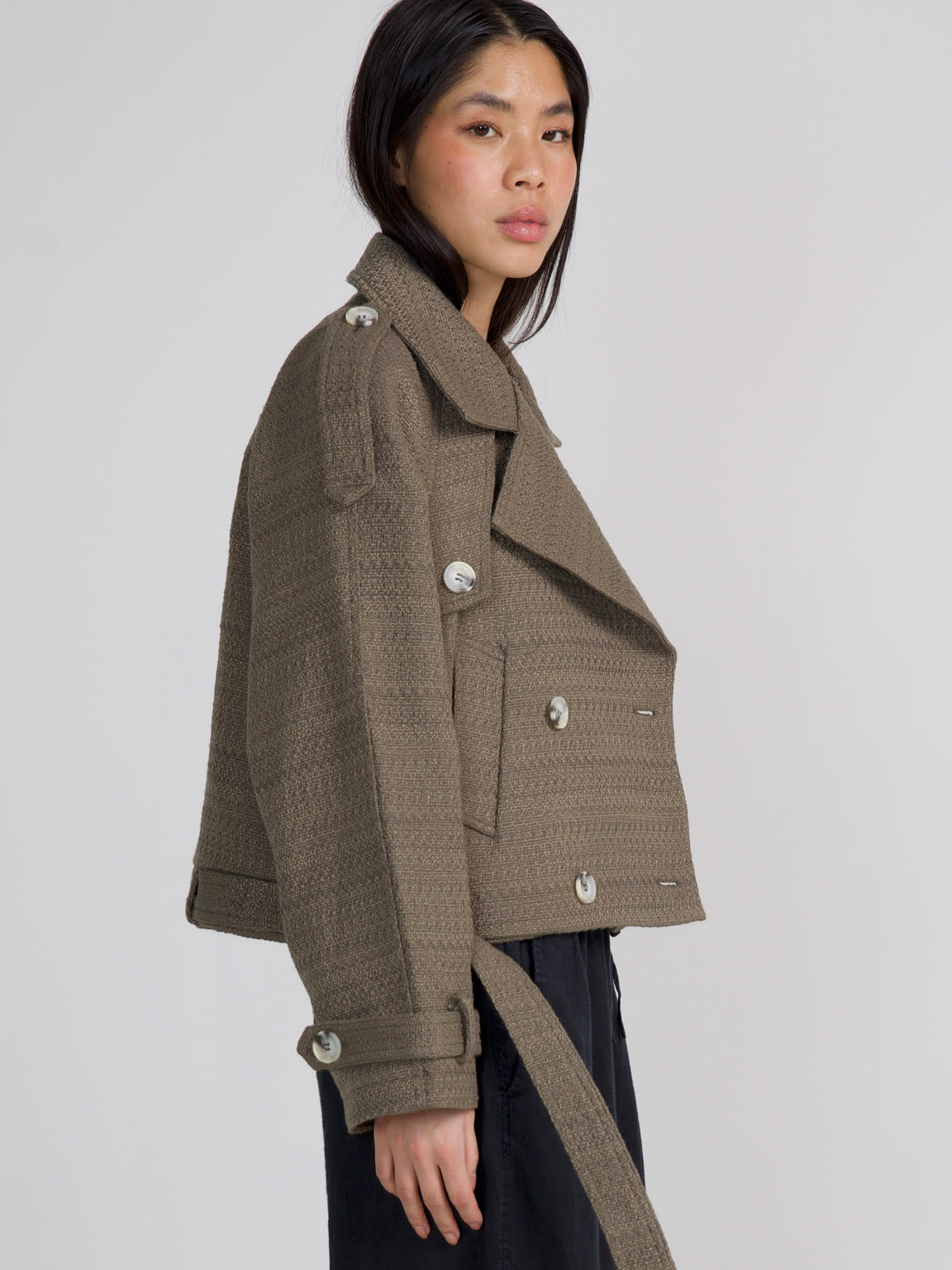 BOBBY TWEED JACKET - DUSTY GREEN