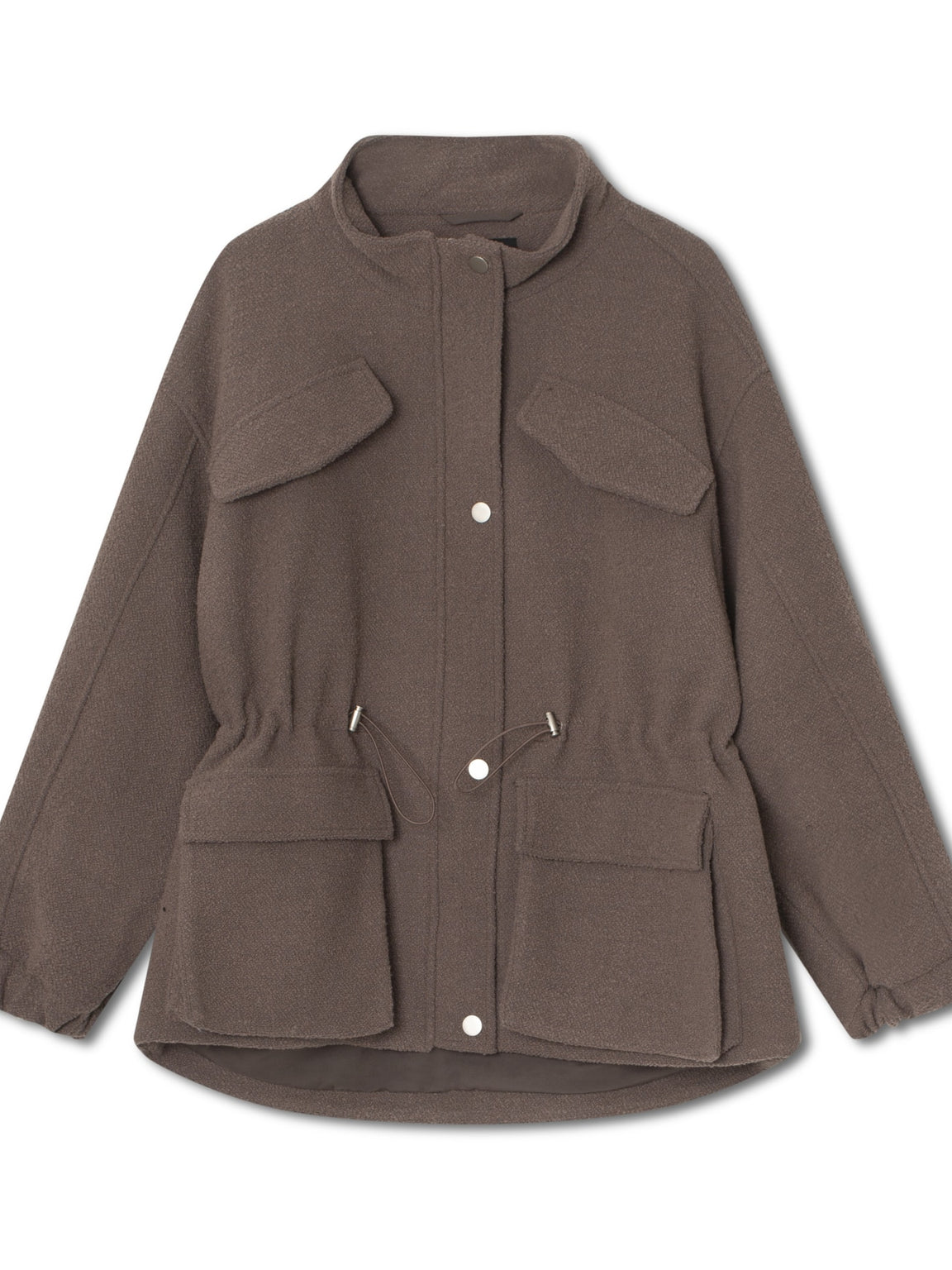 KAIA BOUCLE JACKET - GREY/BROWN