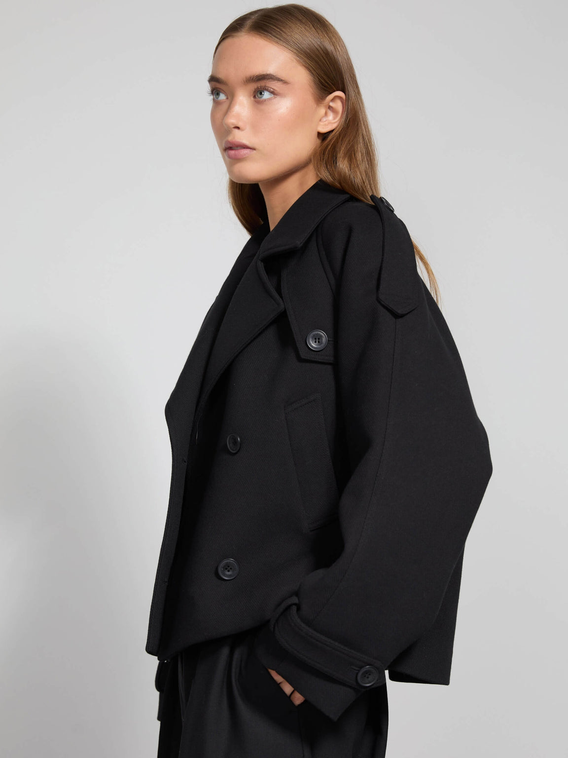 HANNI TWIL JACKET - BLACK