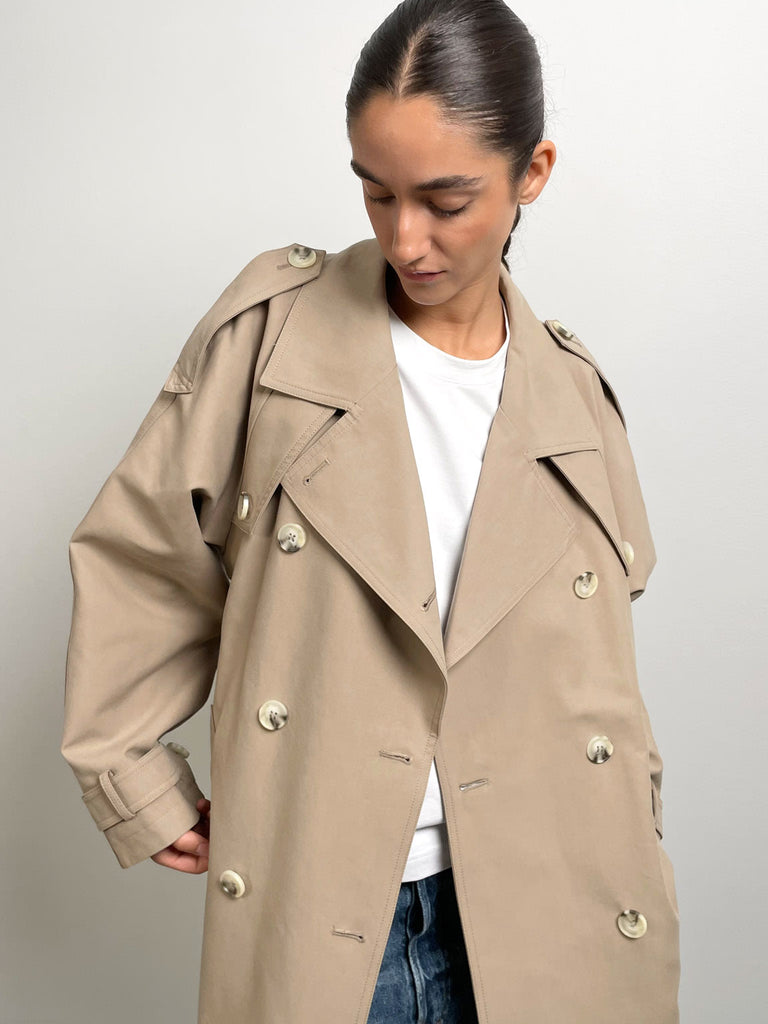 BOBBY CANVAS TRENCHCOAT - BEIGE