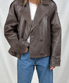 MOSS LEATHER JACKET - BROWN