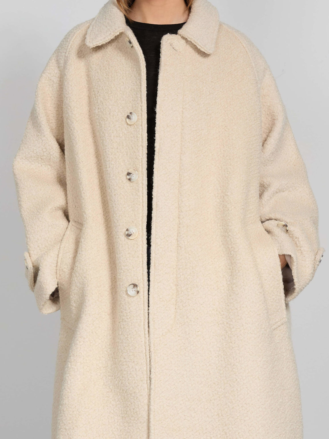 GIA BOUCLE COAT - CREME