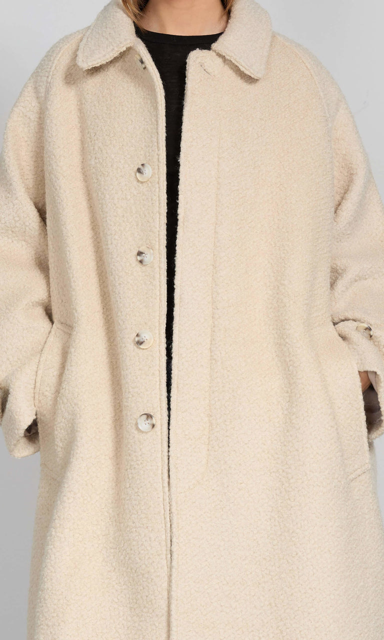 GIA BOUCLE COAT - CREME