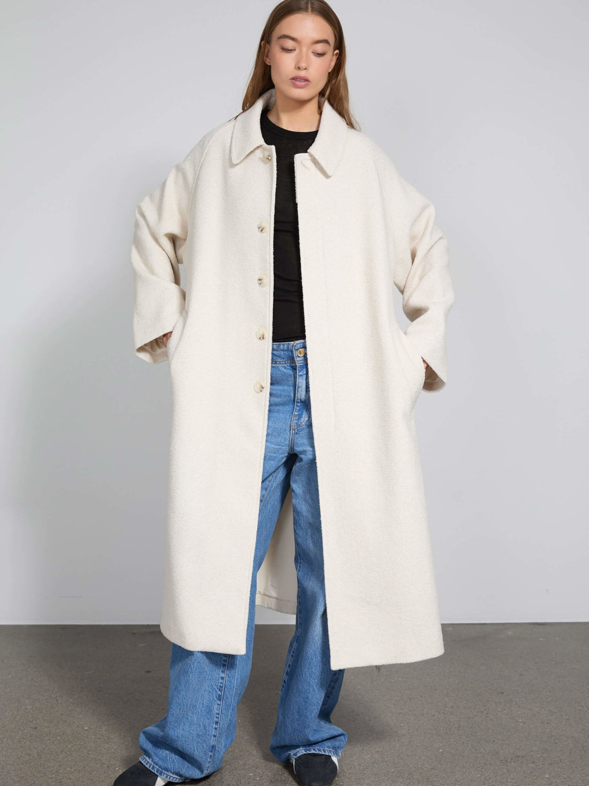 JOEL BOUCLE COAT - CREME