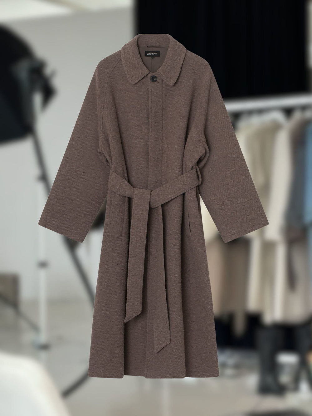 JOEL BOUCLE COAT - GREY/BROWN