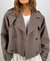 BOBBY CANVAS TRENCH JACKET - GREY BROWN