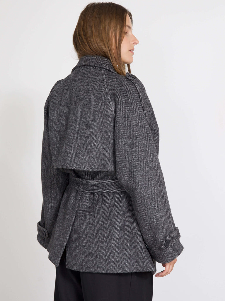 BEA WOOL JACKET - BLACK/GREY