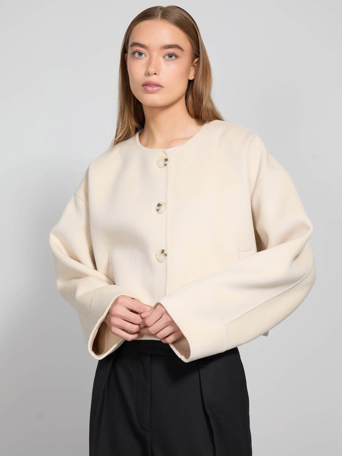 KARLA WOOL JACKET - CREME