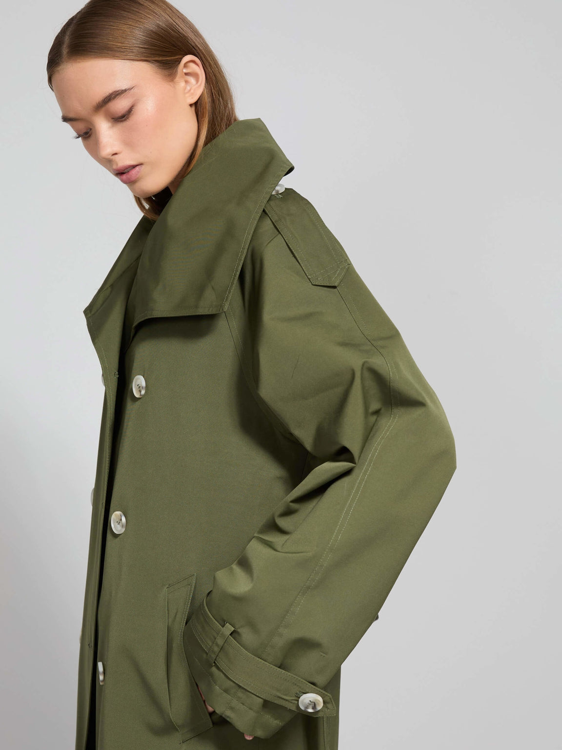 BELLO NYLON COAT - ARMY