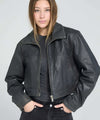 LYLE LEATHER JACKET - BLACK