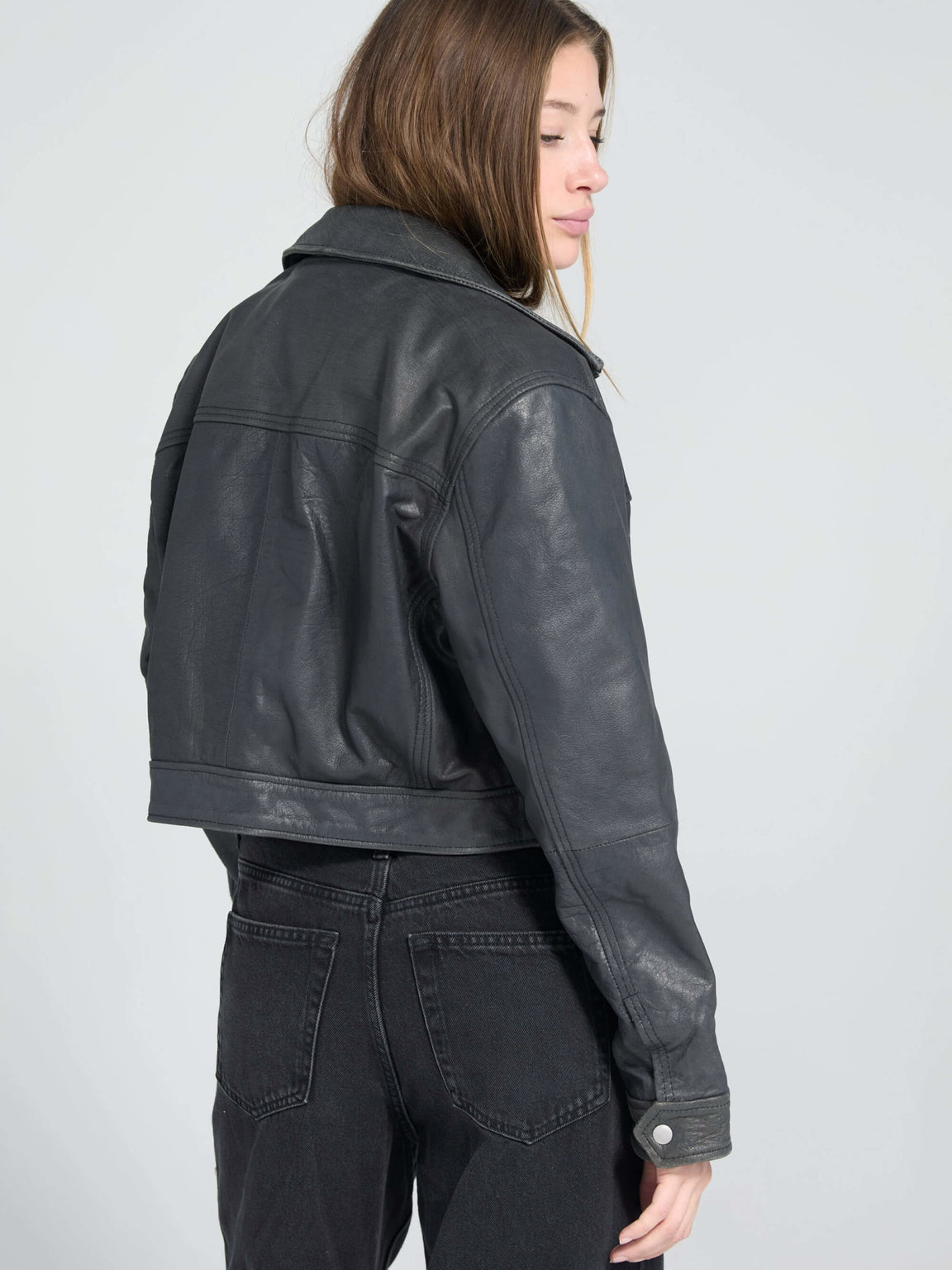 LYLE LEATHER JACKET - BLACK