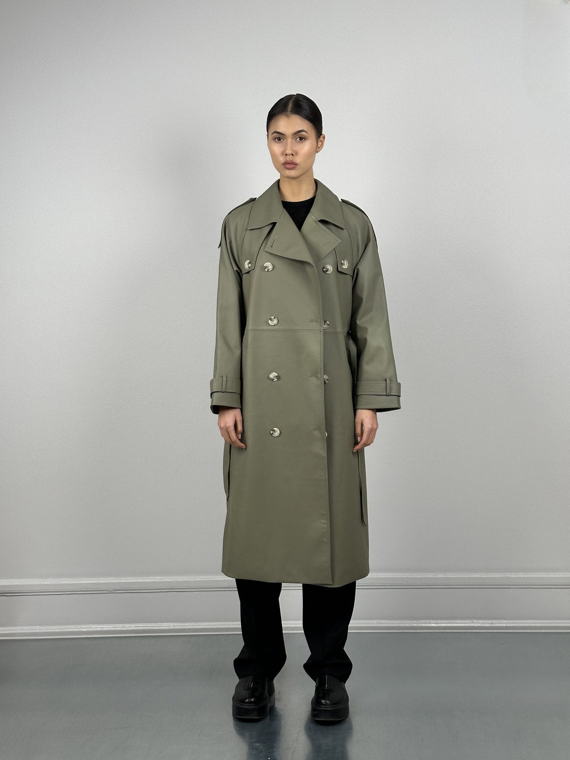 BOBBY LEATHER COAT- GREEN