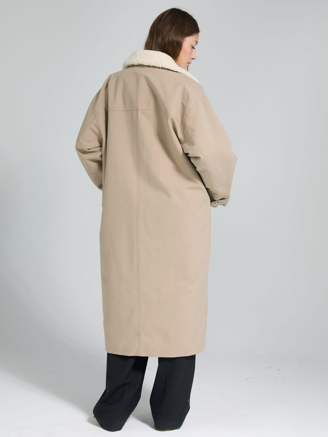 RITA PADDED CANVAS COAT - BEIGE