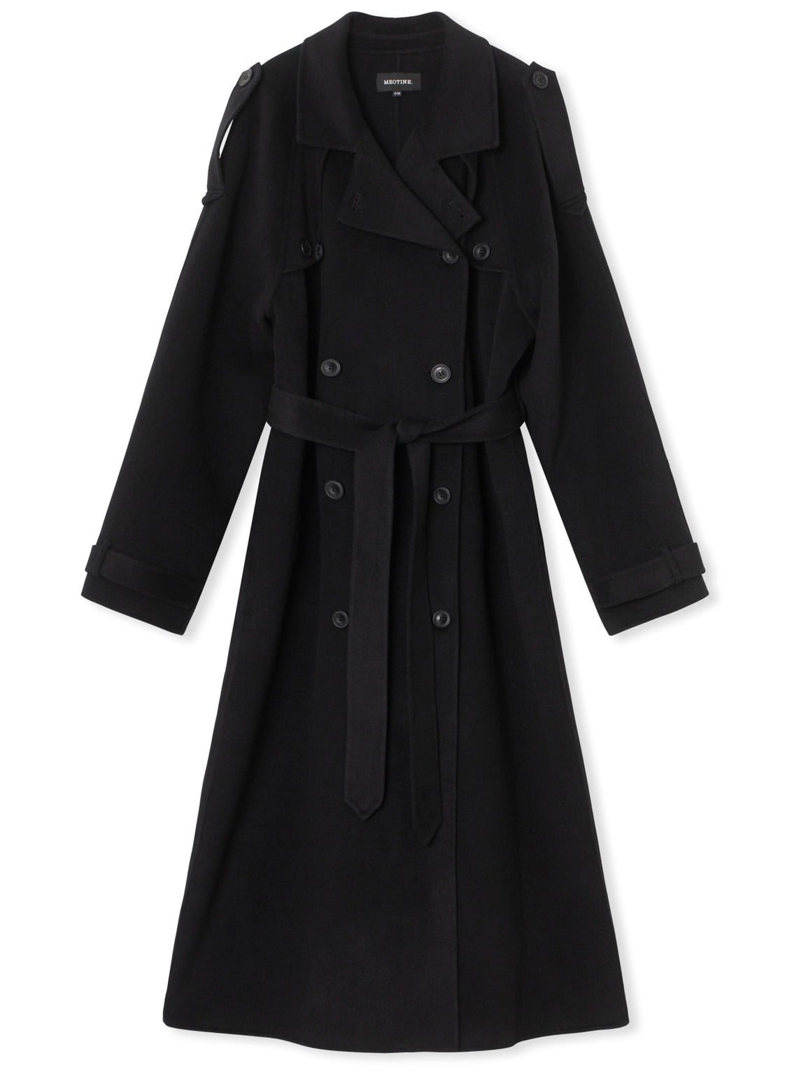 JOHN TRENCHCOAT - WOOL - BLACK