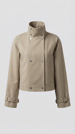 SKYLER CROPPED JACKET - BEIGE
