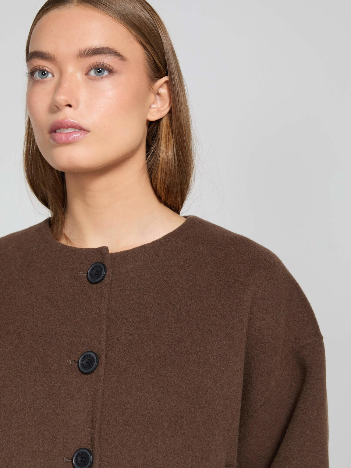 KARLA WOOL JACKET - BROWN