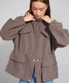 KAIA BOUCLE JACKET - GREY/BROWN