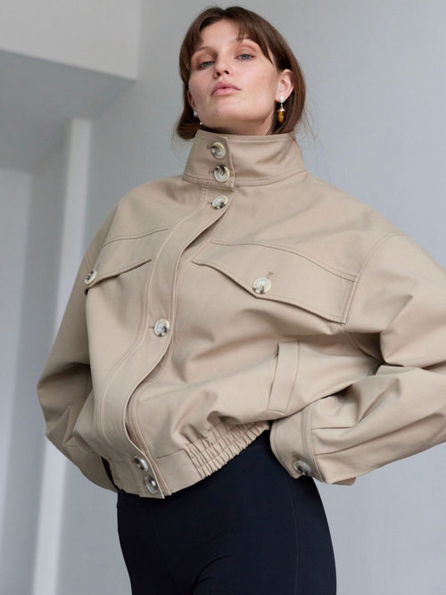 NORI BOMBER JACKET - BEIGE
