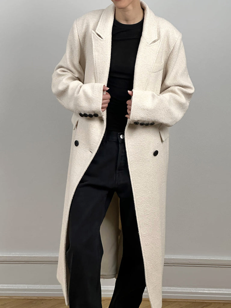 MILEY BOUCLE COAT - CRÈME