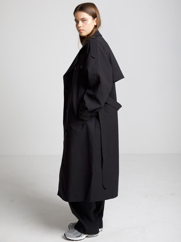 BOBBY CANVAS TRENCHCOAT - BLACK